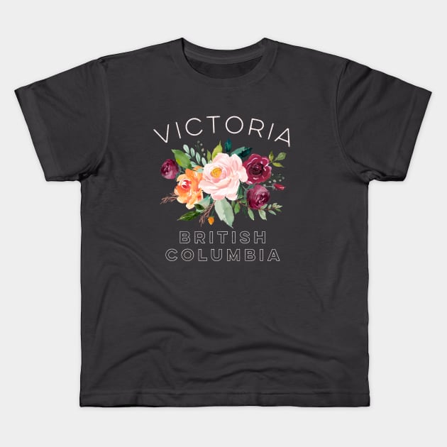 Victoria Canada Floral for Women Who Love Rose Gardens Kids T-Shirt by Pine Hill Goods